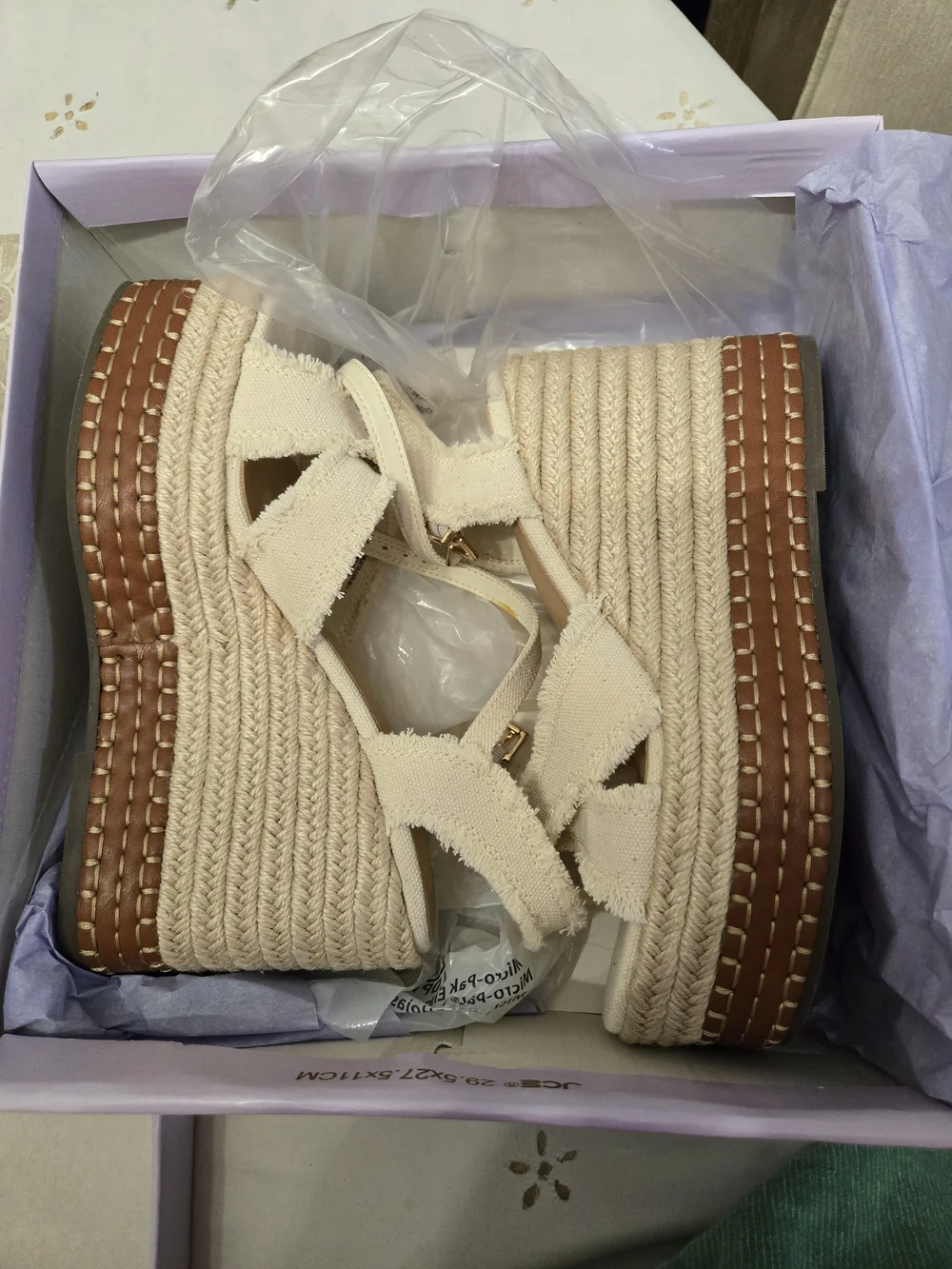 Madden Girl Cream Carlotta Espadrille Platform Wedge Sandals 7.5